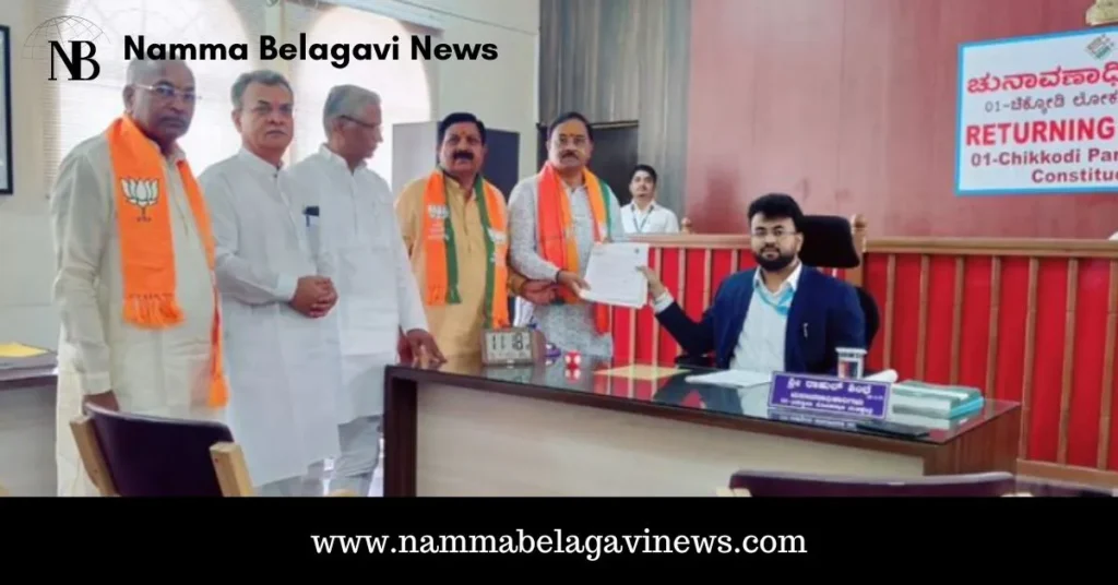 BJP Candidate Annasaheb Jolle Files Nomination for Chikkodi Lok Sabha 2024